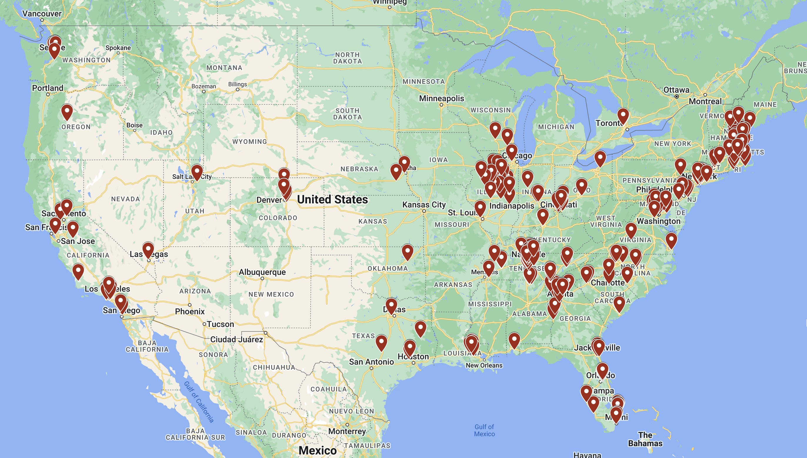 Dodgeball Marketing client map Oct 2023